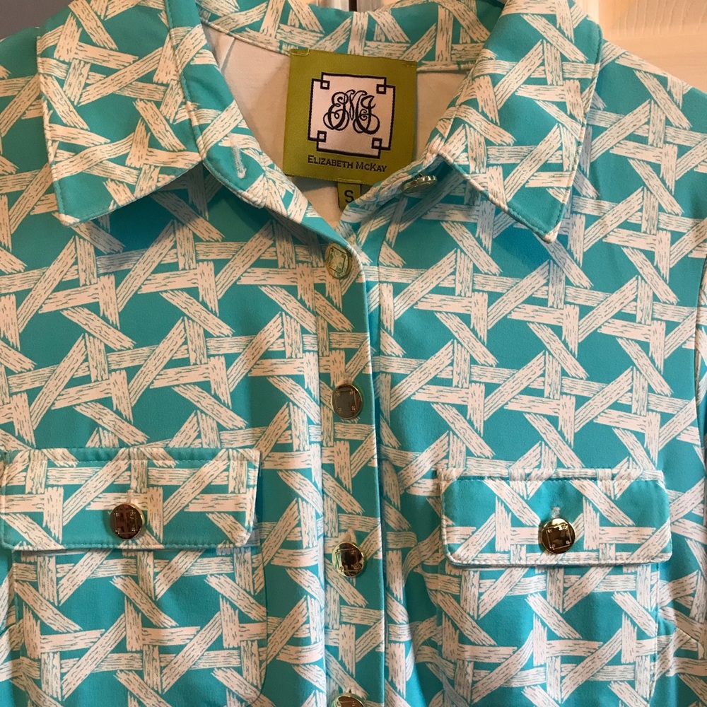 Turquoise and White Shift Dress